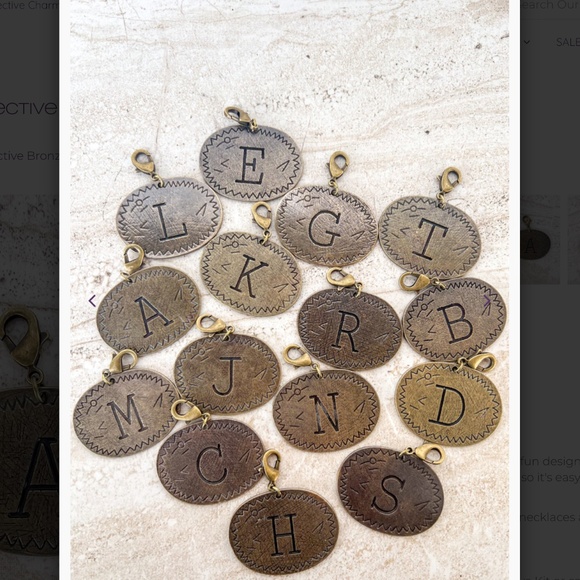 Boho “ T “   Bronze Oval Letter T Charm - Picture 2 of 3